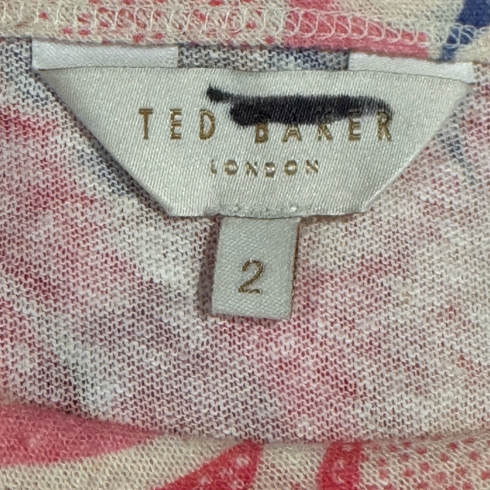 Ted Baker Kashaa Shoulder Pad Floral Floaty T-Shirt Medium - Picture 6 of 9